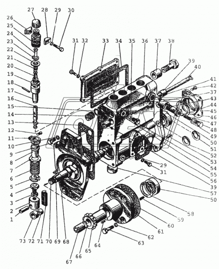 4УТНМ-1111160-10 Фланец установочный (сталь) 4отв.ф8; h=71, с/и, привода ТНВД НЗТА